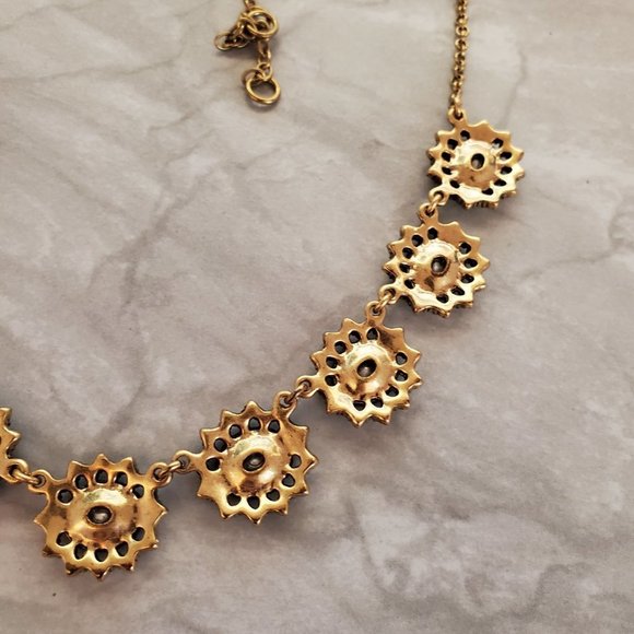 ✨ J.Crew Rhinestones Crystals Cluster Wedding Bridal Antique Statement Necklace - Picture 14 of 16